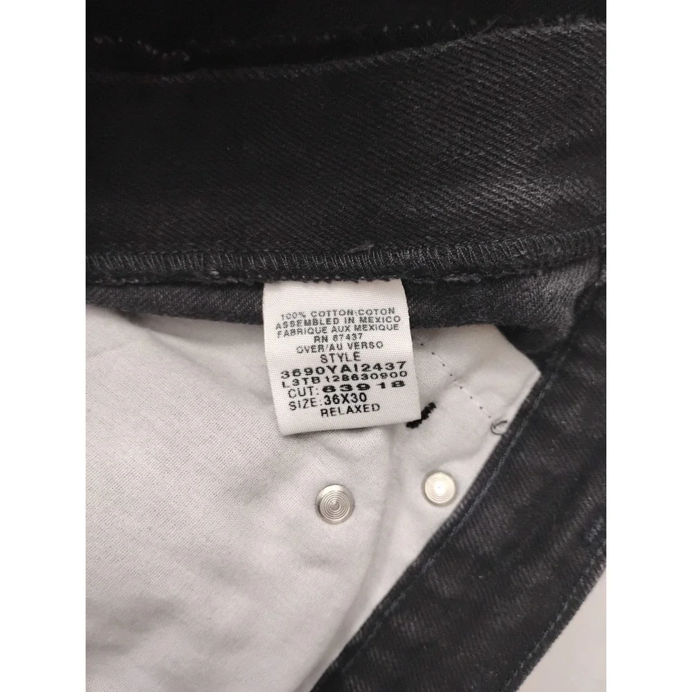 Polo Jeans Co Ralph Lauren Black Tapered Leg Jeans Vintage Relaxed 36x30